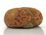 Japanese Buddhist Altar Orin Bell Singing Bowl Fabric Pillow Vtg Red Brown BA539
