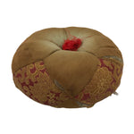 Japanese Buddhist Altar Orin Bell Singing Bowl Fabric Pillow Vtg Red Brown BA539