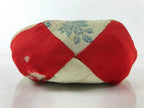 Japanese Buddhist Altar Orin Bell Singing Bowl Fabric Pillow Vtg Red Silk BA541