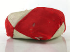 Japanese Buddhist Altar Orin Bell Singing Bowl Fabric Pillow Vtg Red Silk BA541