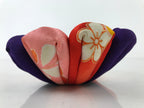 Japanese Buddhist Altar Orin Bell Singing Bowl Silk Fabric Pillow Pink Red BA546