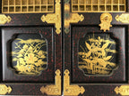 Japanese Buddhist Altar Part Door Panel Vtg Gold Gilt Temple Lacquered Gold BA8