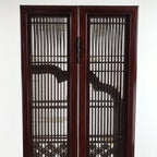 Japanese Buddhist Altar Part Inner Door Brush Lacquer Panel Vtg Geometric BA455