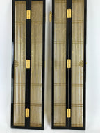Japanese Buddhist Altar Part Inner Door Lacquer Panel Vtg Brass Black Gold BA438
