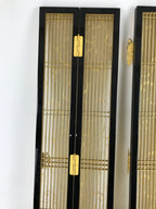 Japanese Buddhist Altar Part Inner Door Lacquer Panel Vtg Brass Black Gold BA438