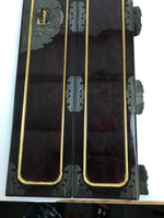 Japanese Buddhist Altar Part Outer Door Panel Vtg Gold Gilt Lacquered BA435