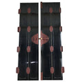 Japanese Buddhist Altar Part Outer Door Panel Vtg Lacquer Black Gold Red BA439