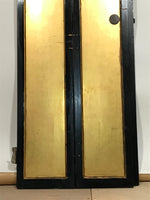 Japanese Buddhist Altar Part Outer Door Panel Vtg Lacquer Black Gold Red BA489