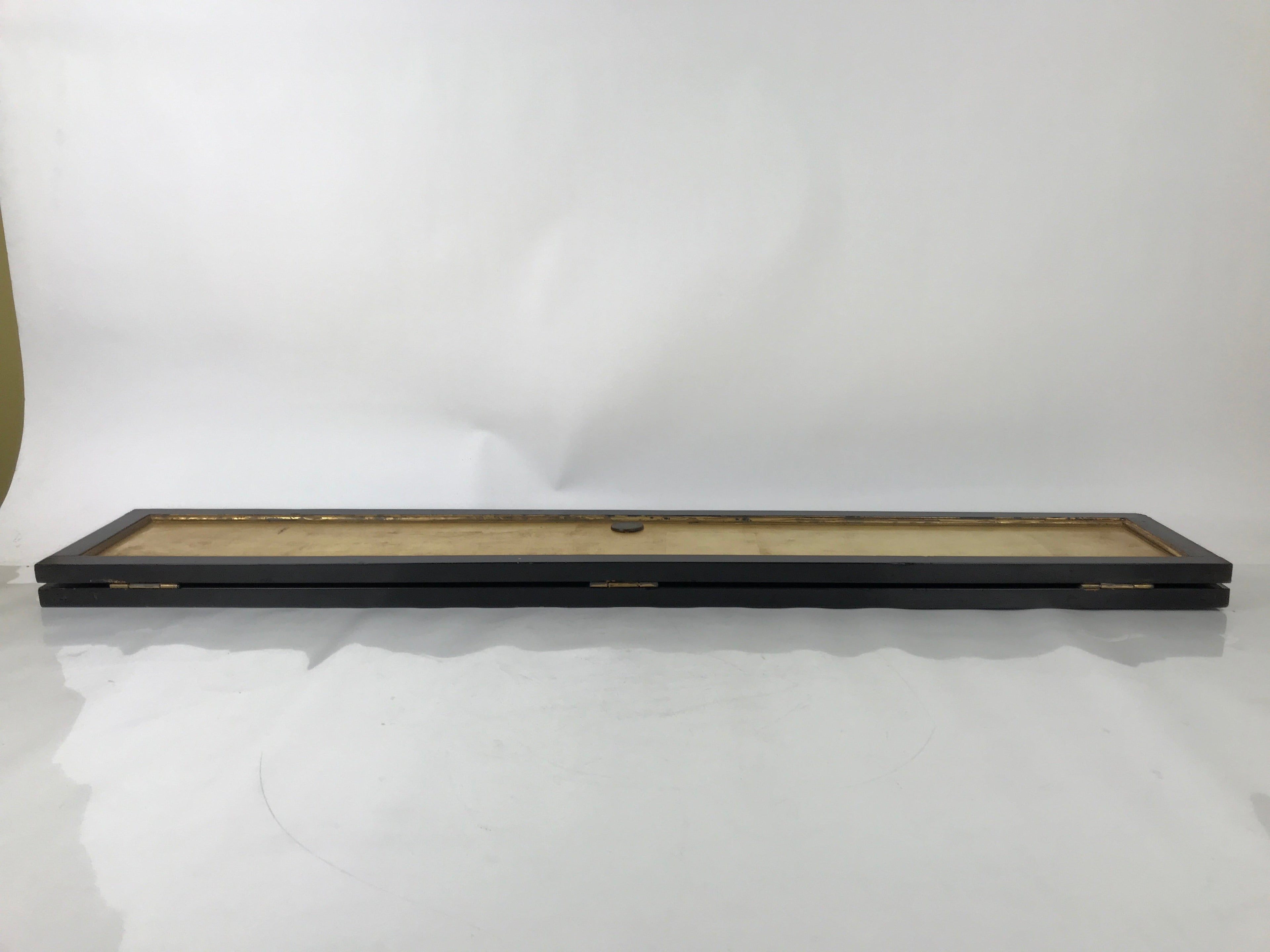 Japanese Buddhist Altar Part Outer Door Panel Vtg Lacquer Black Gold Red BA489