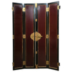Japanese Buddhist Altar Part Outer Door Panel Vtg Lacquer Black Gold Red BA489