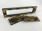 Japanese Buddhist Altar Part Sliding Doors Vtg Bird Gold Gilt Lacquer Gold BA7
