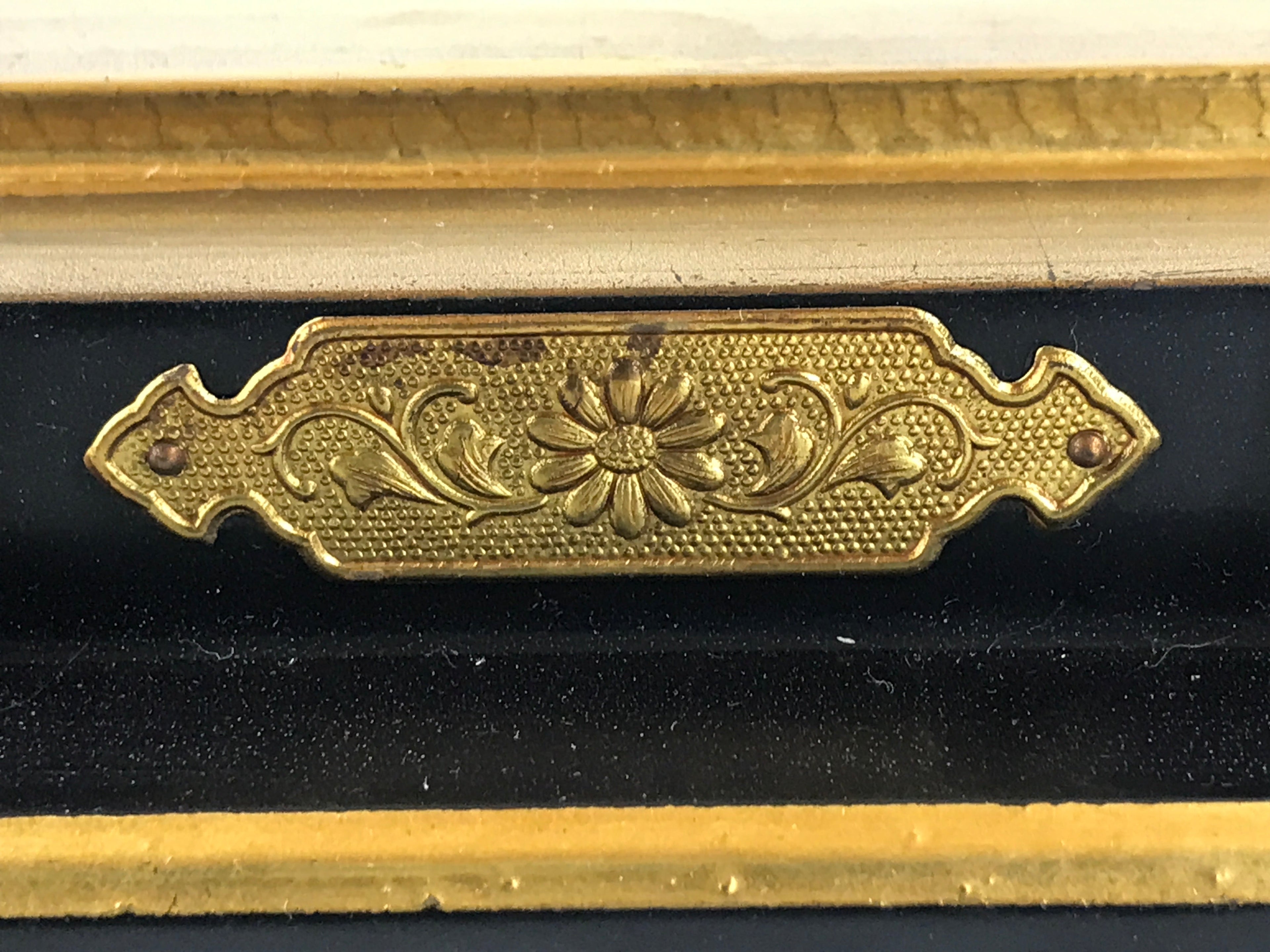 Japanese Buddhist Altar Part Vtg Metal Decoration Gold Gilt Lacquered Gold BA10