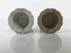 Japanese Buddhist Altar Porcelain Candle Stand 2pcs Shokudai Simple White BA827