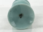 Japanese Buddhist Altar Porcelain Candle Stand Vtg Shokudai Celadon Blue BA534