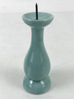 Japanese Buddhist Altar Porcelain Candle Stand Vtg Shokudai Celadon Blue BA534