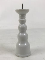 Japanese Buddhist Altar Porcelain Candle Stand Vtg Shokudai Simple White BA657