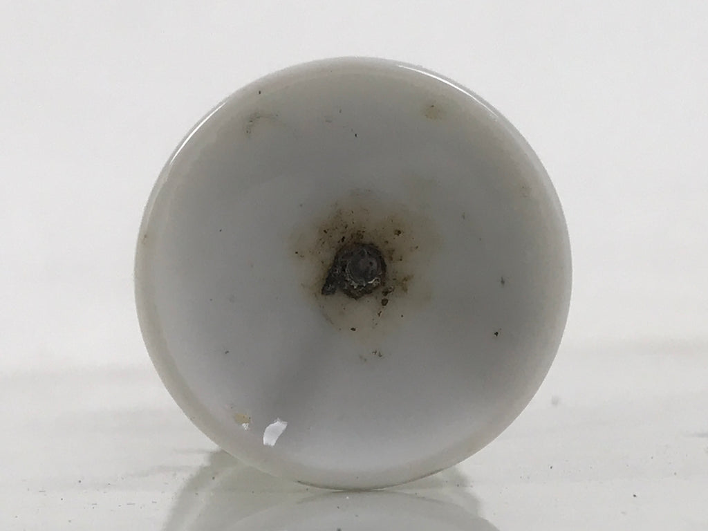 Japanese Buddhist Altar Porcelain Candle Stand Vtg Shokudai Simple White BA657