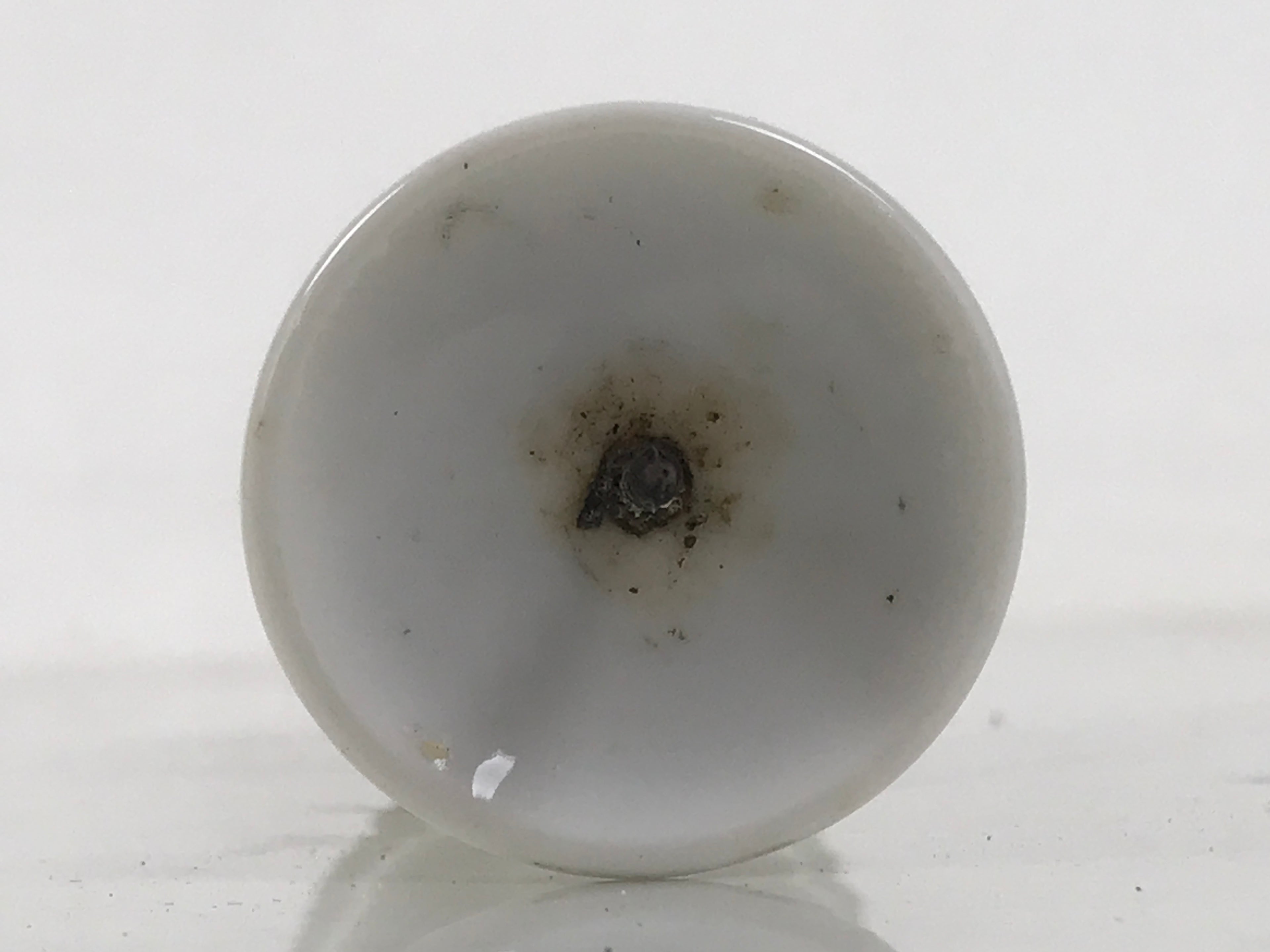 Japanese Buddhist Altar Porcelain Candle Stand Vtg Shokudai Simple White BA657