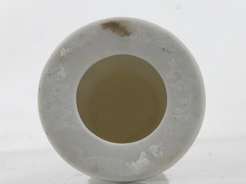 Japanese Buddhist Altar Porcelain Candle Stand Vtg Shokudai Simple White BA657