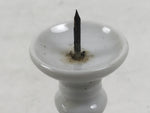 Japanese Buddhist Altar Porcelain Candle Stand Vtg Shokudai Simple White BA657