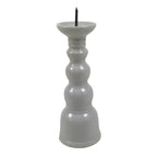 Japanese Buddhist Altar Porcelain Candle Stand Vtg Shokudai Simple White BA657