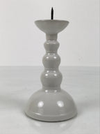 Japanese Buddhist Altar Porcelain Candle Stand Vtg Shokudai Simple White BA792