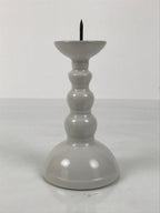 Japanese Buddhist Altar Porcelain Candle Stand Vtg Shokudai Simple White BA792