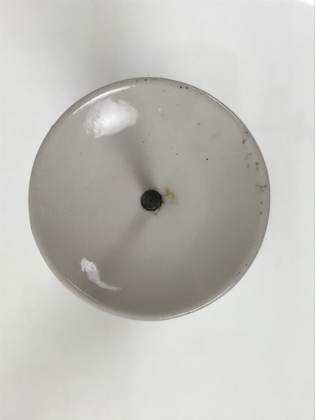 Japanese Buddhist Altar Porcelain Candle Stand Vtg Shokudai Simple White BA792