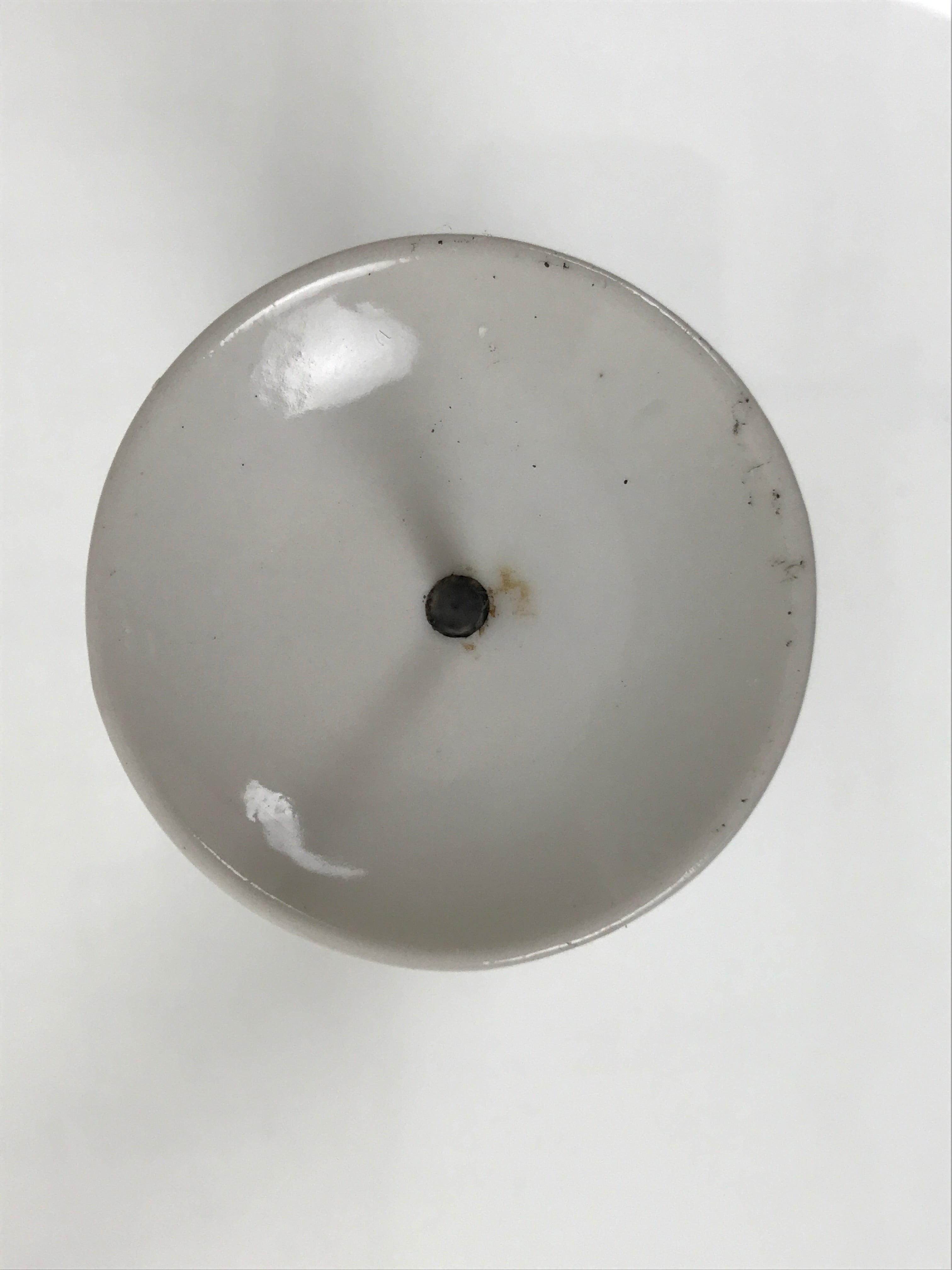 Japanese Buddhist Altar Porcelain Candle Stand Vtg Shokudai Simple White BA792