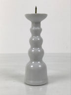 Japanese Buddhist Altar Porcelain Candle Stand Vtg Shokudai Simple White BA793