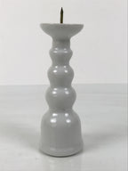 Japanese Buddhist Altar Porcelain Candle Stand Vtg Shokudai Simple White BA793