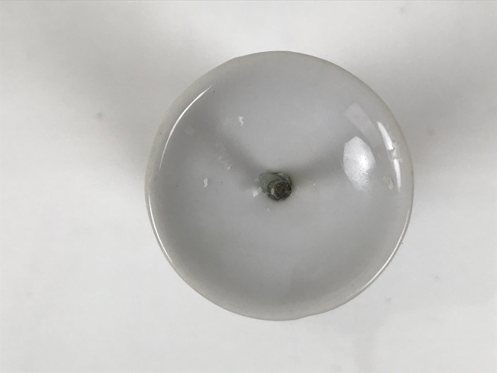 Japanese Buddhist Altar Porcelain Candle Stand Vtg Shokudai Simple White BA793