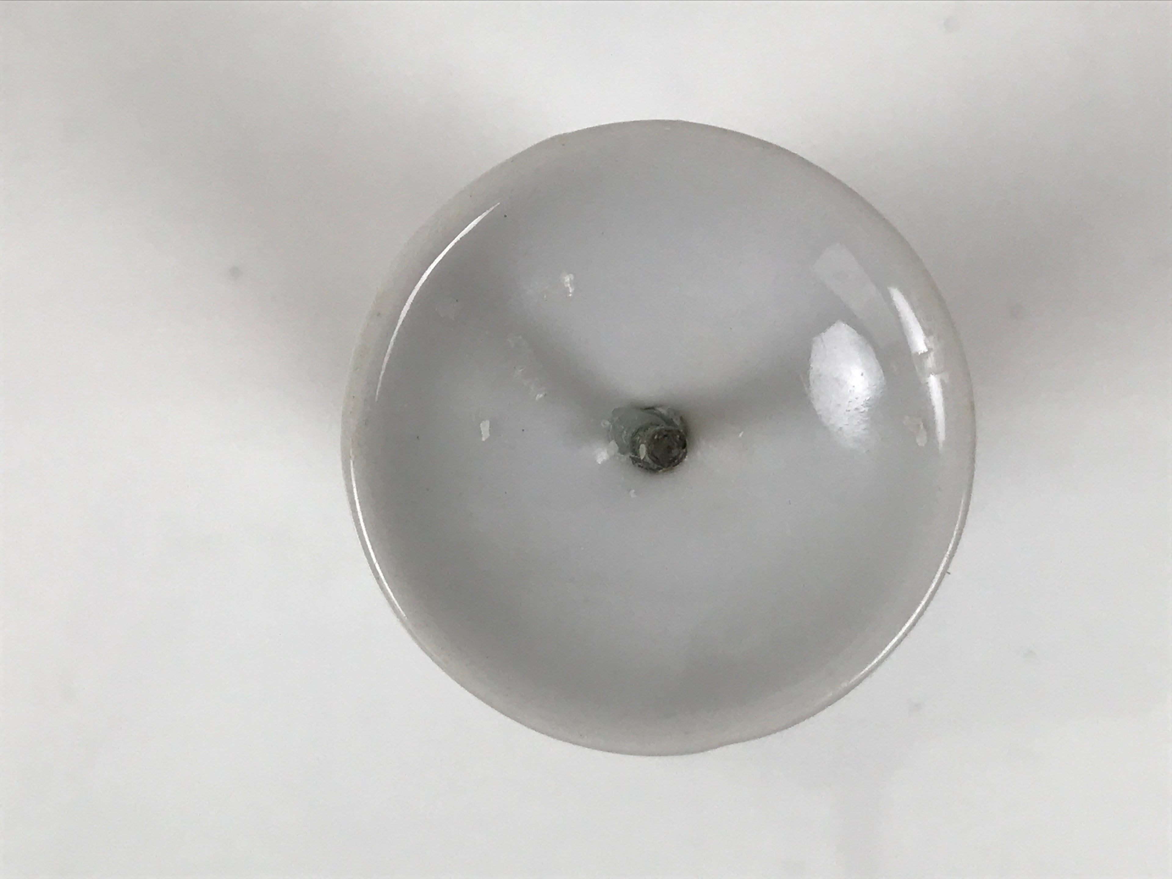 Japanese Buddhist Altar Porcelain Candle Stand Vtg Shokudai Simple White BA793