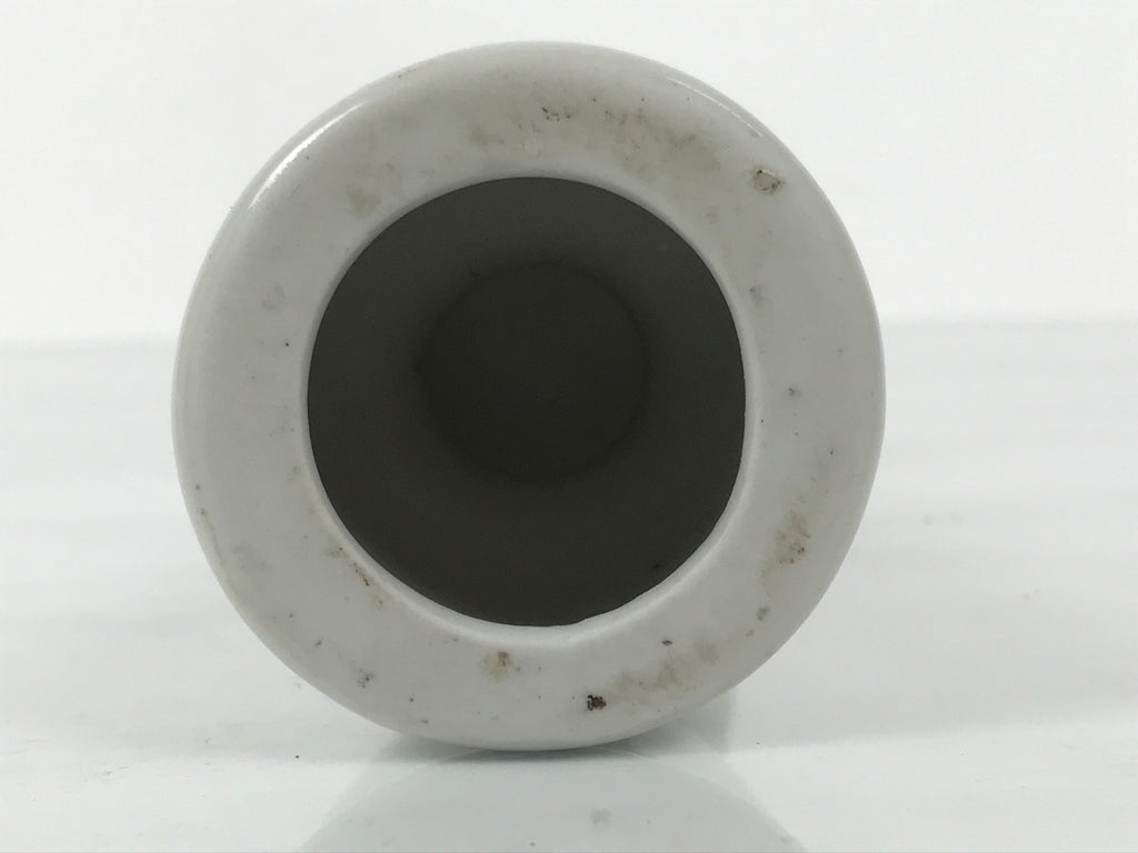 Japanese Buddhist Altar Porcelain Candle Stand Vtg Shokudai Simple White BA793