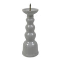 Japanese Buddhist Altar Porcelain Candle Stand Vtg Shokudai Simple White BA793