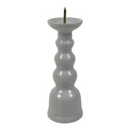 Japanese Buddhist Altar Porcelain Candle Stand Vtg Shokudai Simple White BA793