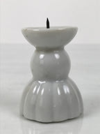 Japanese Buddhist Altar Porcelain Candle Stand Vtg Shokudai Simple White BA794