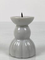Japanese Buddhist Altar Porcelain Candle Stand Vtg Shokudai Simple White BA794