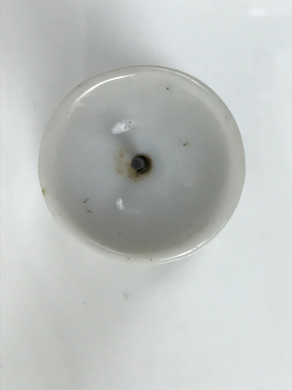 Japanese Buddhist Altar Porcelain Candle Stand Vtg Shokudai Simple White BA794