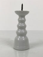 Japanese Buddhist Altar Porcelain Candle Stand Vtg Shokudai Simple White BA801