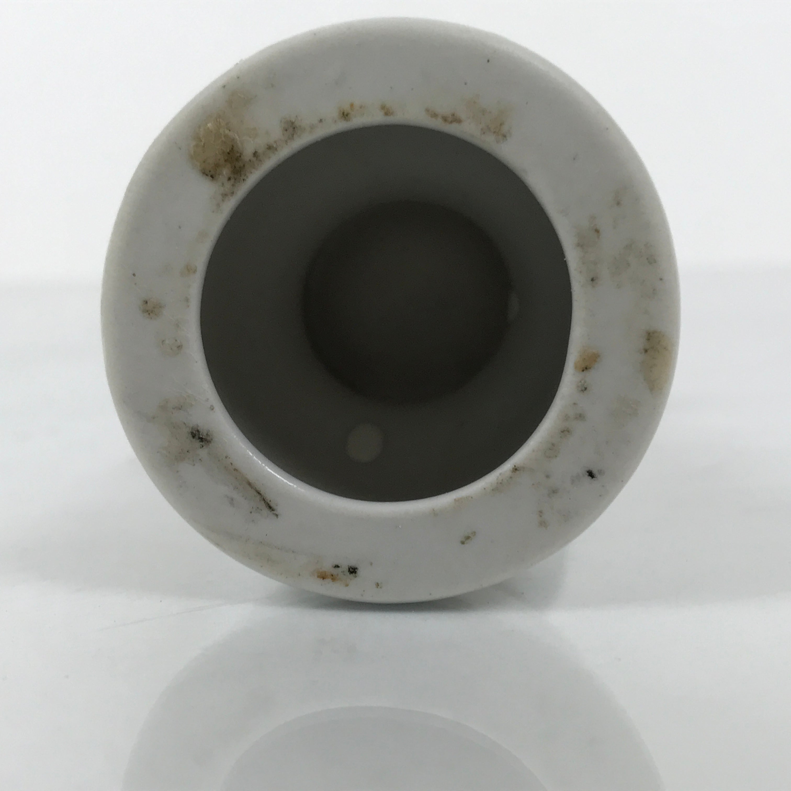 Japanese Buddhist Altar Porcelain Candle Stand Vtg Shokudai Simple White BA801