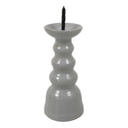 Japanese Buddhist Altar Porcelain Candle Stand Vtg Shokudai Simple White BA801