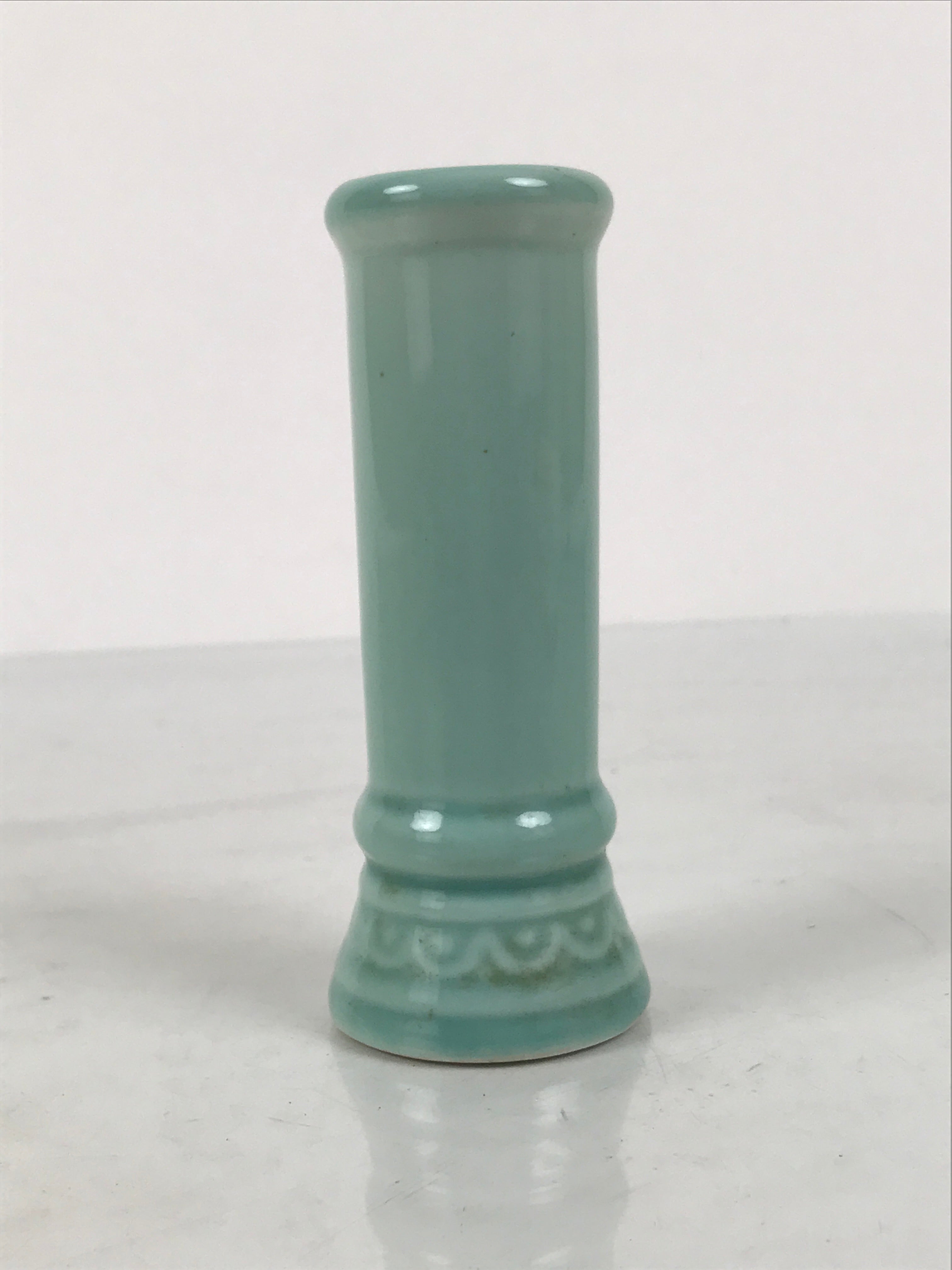 Japanese Buddhist Altar Porcelain Celadon Incense Holder Vtg Senkousashi BA919