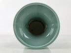 Japanese Buddhist Altar Porcelain Flower Vase Vtg Hanatate Celadon Blue BA537