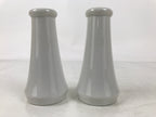 Japanese Buddhist Altar Porcelain Flower Vase Vtg Hanatate Kabin 2pc White BA723