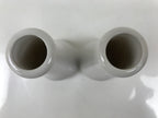 Japanese Buddhist Altar Porcelain Flower Vase Vtg Hanatate Kabin 2pc White BA723