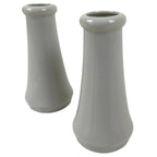 Japanese Buddhist Altar Porcelain Flower Vase Vtg Hanatate Kabin 2pc White BA723