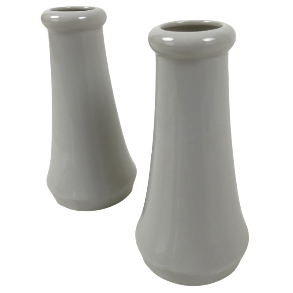 Japanese Buddhist Altar Porcelain Flower Vase Vtg Hanatate Kabin 2pc White BA723