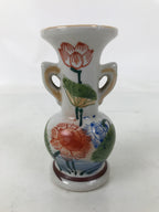 Japanese Buddhist Altar Porcelain Flower Vase Vtg Hanatate Painted Lotus BA718