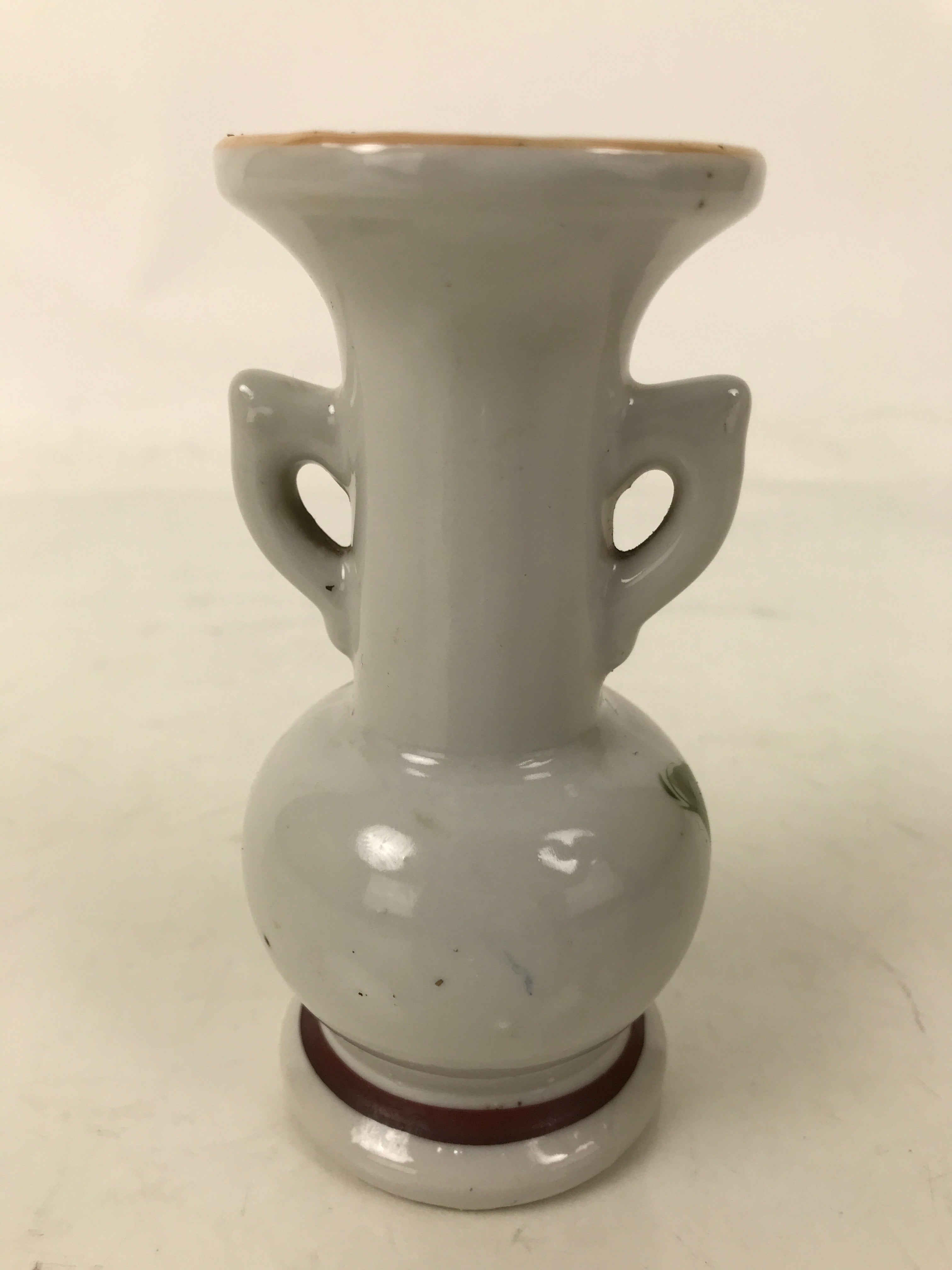 Japanese Buddhist Altar Porcelain Flower Vase Vtg Hanatate Painted Lotus BA718